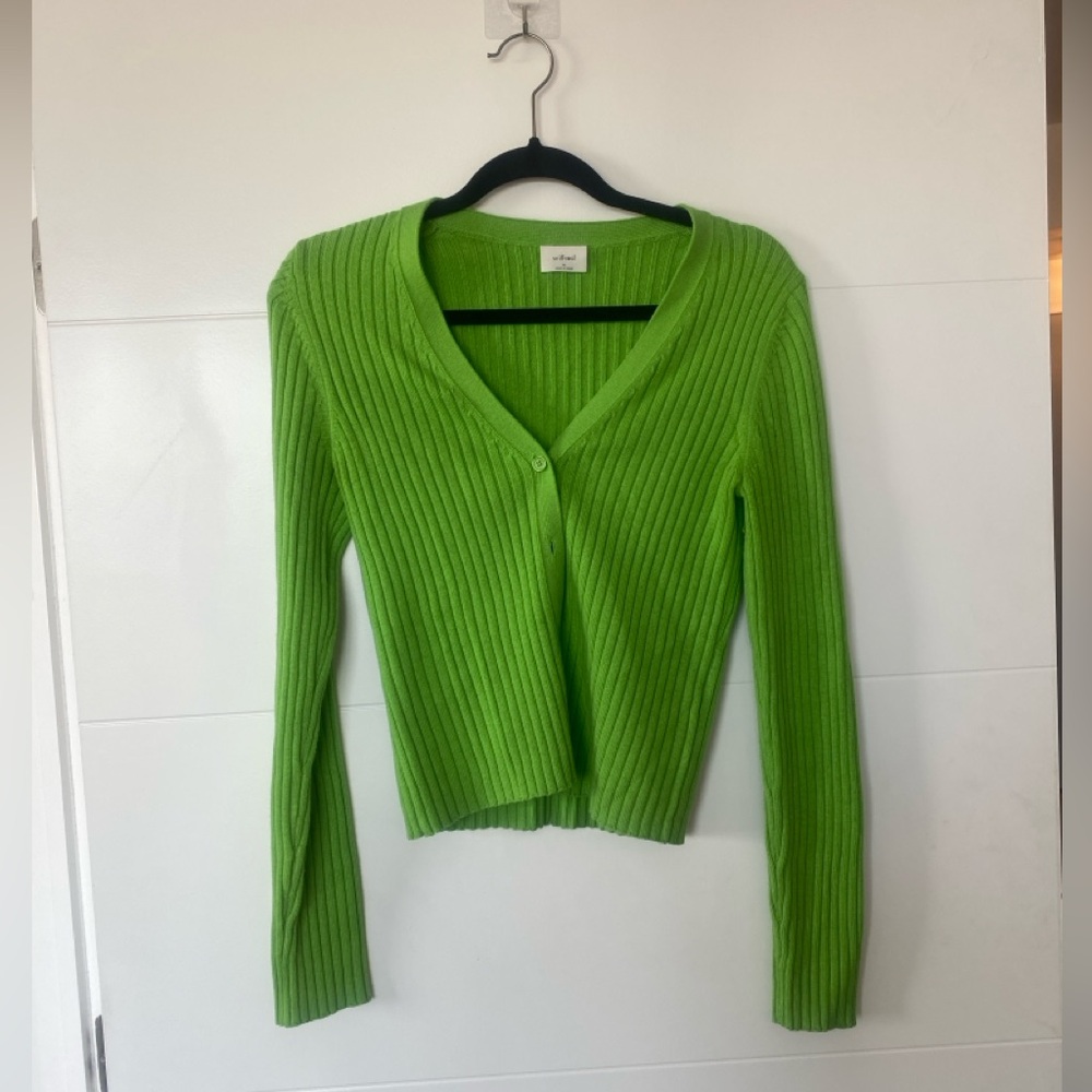 Vibrant Green Ribbed Sweater